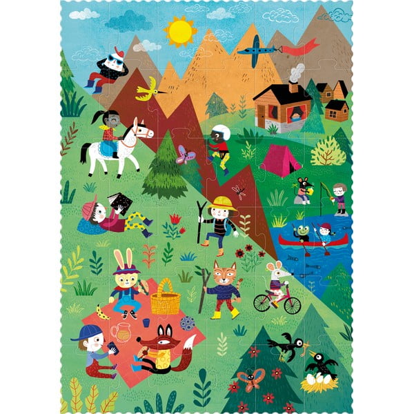 Puzzle dwustronne W górach latem i zimą Londji-image-1