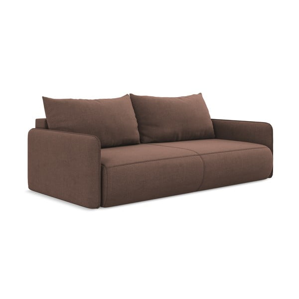 Różowa rozkładana/ze schowkiem sofa 216 cm Nanea – Makamii-image-2