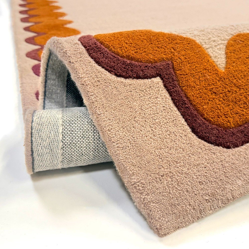 Pomarańczowy/w naturalnym kolorze wełniany dywan tkany ręcznie 200x290 cm Wiggle Wool – Flair Rugs (zdjęcie 3)