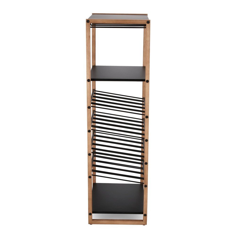 Czarno-naturalna metalowa szafka na wino liczba butelek 20, 50x122x35 cm Isaac – Yes Everyday (zdjęcie 4)