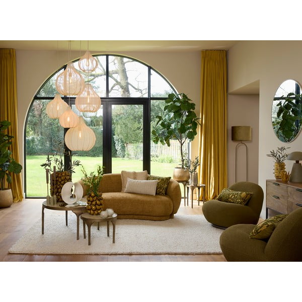 Beżowa lampa wisząca z tekstylnym kloszem ø 50 cm Elati – Light & Living-image-1