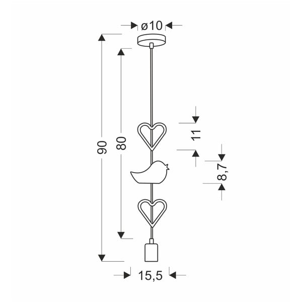 Biało-różowa lampa dziecięca z metalowym kloszem Single – Candellux Lighting-image-2