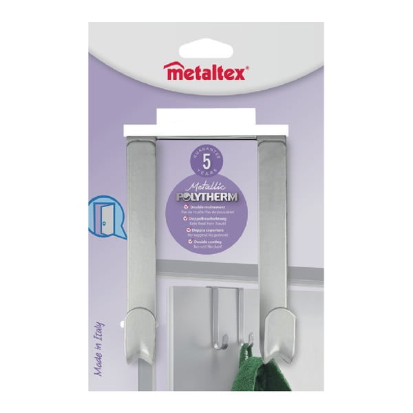 Wieszak na drzwi z 2 haczykami Metaltex, dł. 14 cm-image-2