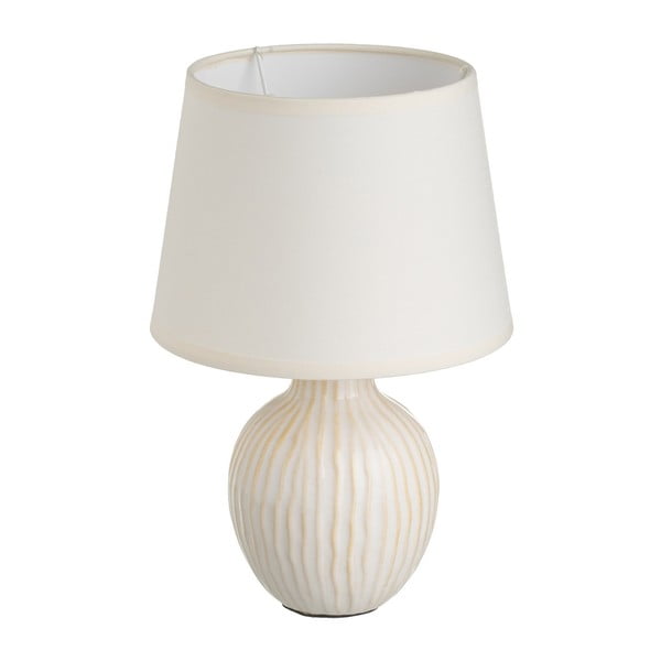 Kremowa ceramiczna lampa stołowa z tekstylnym kloszem (wys. 28 cm) – Casa Selección