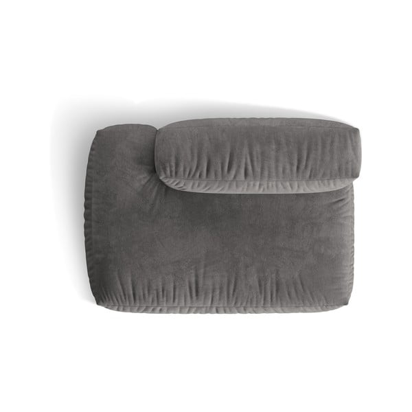 Szary aksamitny moduł sofy (lewostronny) Martina – Micadoni -image-3