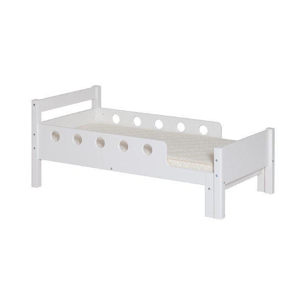 Białe dziecięce łóżko regulowane Flexa White Junior, 70x140/190 cm