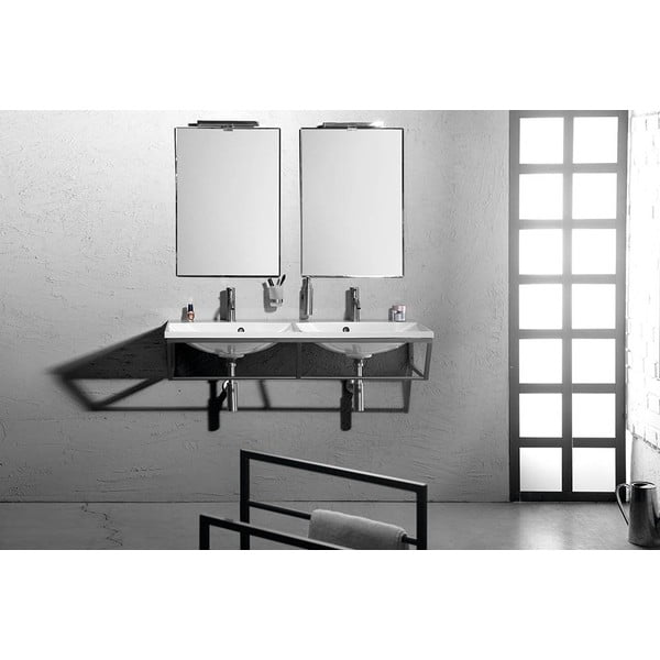 Czarny stalowy wiszący stelaż pod umywalkę 120x20 cm Ska – Sapho-image-1