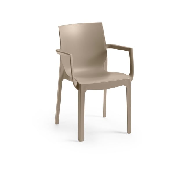 Beżowe plastikowe krzesło ogrodowe Emma – Rojaplast