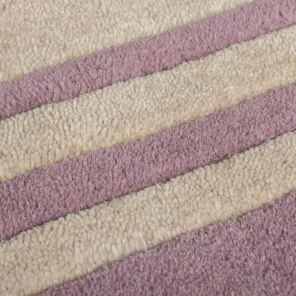 Fioletowo-naturalny wełniany dywan tkany ręcznie 120x170 cm Lois Scallop – Flair Rugs (zdjęcie 4)