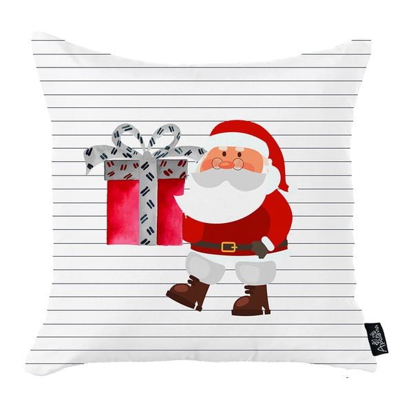 Biała poszewka na poduszkę ze świątecznym motywem Mike & Co. NEW YORK Honey Christmas Santa Claus, 45x45 cm