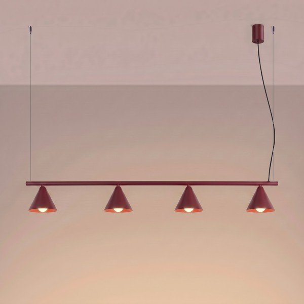 Bordowa stalowa lampa wisząca Zylo – Sollux-image-3