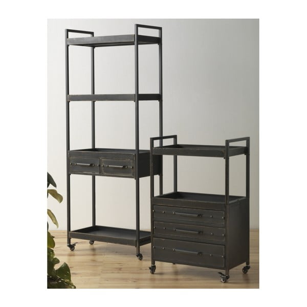 Czarna metalowa komoda z 3 szufladami i półką Geese Gerome-image-1