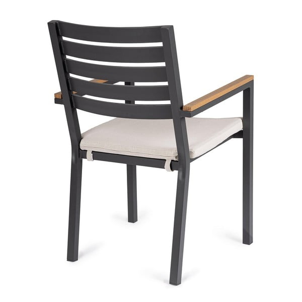 Antracytowe metalowe krzesła ogrodowe zestaw 4 szt. Henna   – Bizzotto-image-4