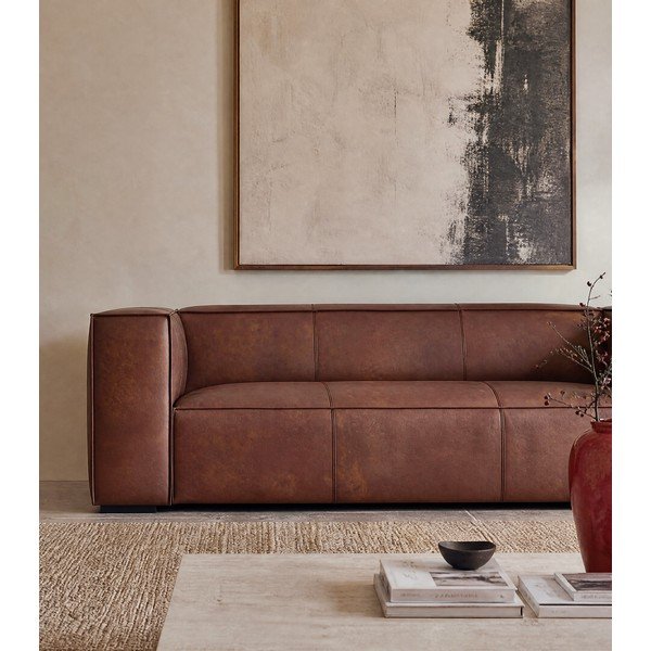 Koniakowa skórzana sofa 227 cm Madame – Windsor & Co Sofas-image-3