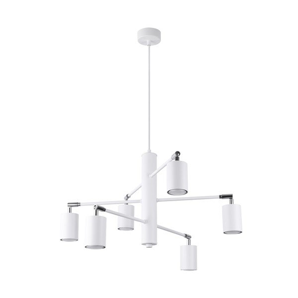 Biała metalowa lampa wisząca Virta – Sollux