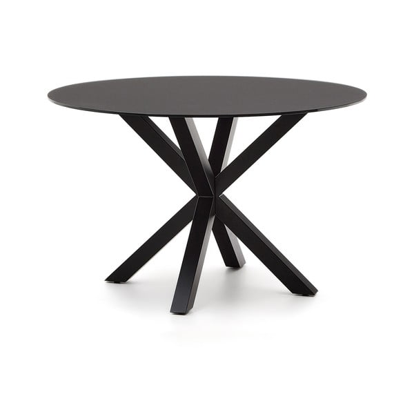 Czarny okrągły stół ze szklanym blatem ø 120 cm Argo – Kave Home