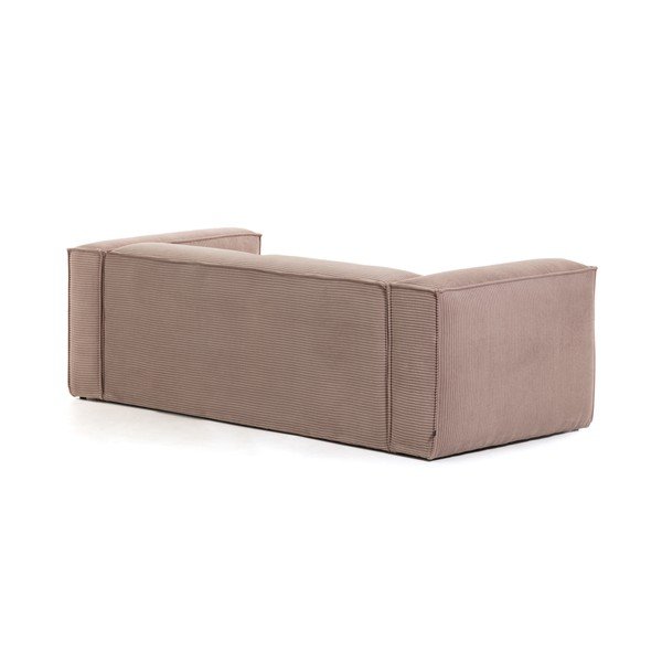 Różowa sztruksowa sofa Kave Home Blok, 240 cm-image-3
