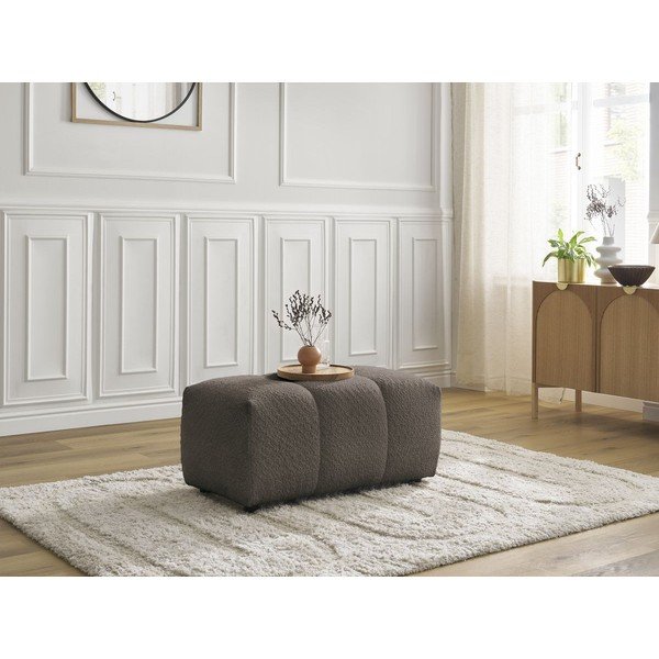 Brązowy podnóżek z materiału bouclé Roxelane – Bobochic Paris-image-4