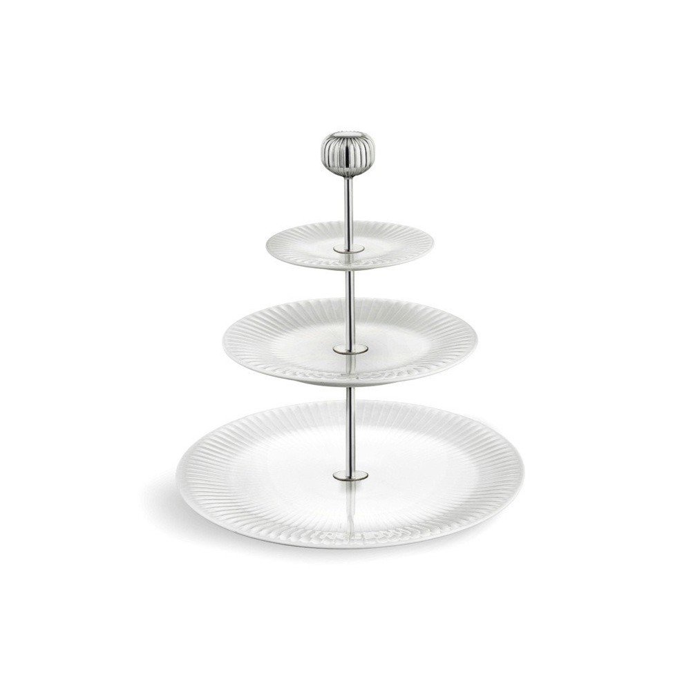 3-piętrowa biała porcelanowa etażerka Kähler Design Hammershoi Etagere, ⌀ 28 cm