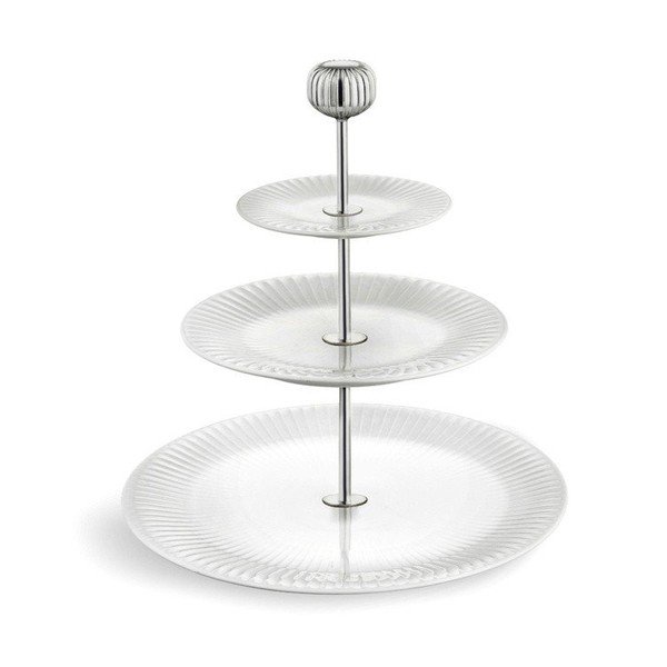 3-piętrowa biała porcelanowa etażerka Kähler Design Hammershoi Etagere, ⌀ 28 cm