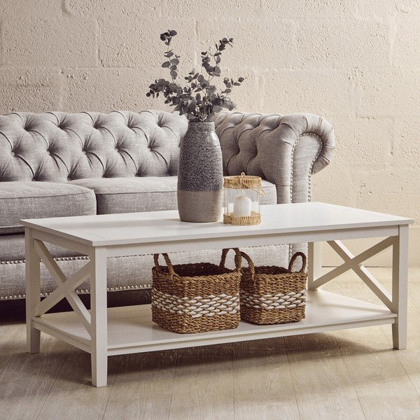 Biały stolik 60x120 cm Heritage – Premier Housewares-image-1