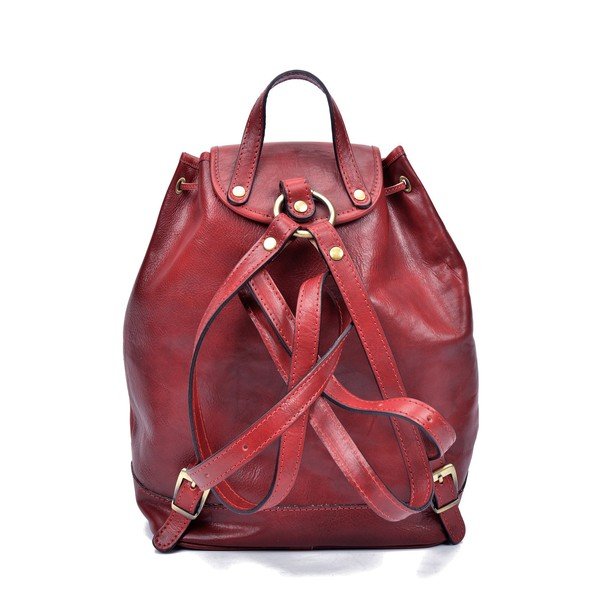 Czerwony skórzany plecak Sofia Cardoni Cindy-image-1