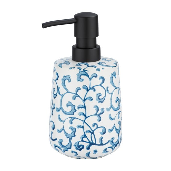 Ceramiczny dozownik do mydła z niebiesko-białym dekorem Wenko Mirabello, 400 ml