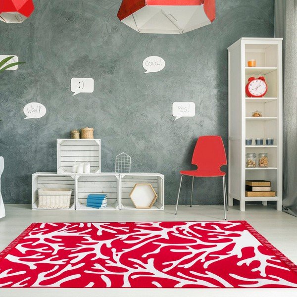 Czerwono-biały dywan dwustronny Cihan Bilisim Tekstil Coral Reef, 120x180 cm-image-1