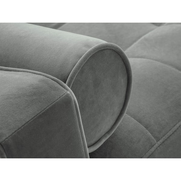 Jasnoszara aksamitna rozkładana sofa Milo Casa Santo-image-1