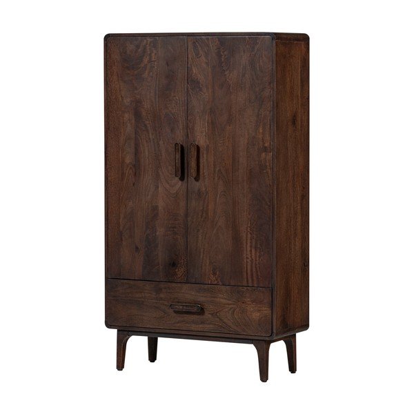 Szafka z litego drewna mango w ciemnym naturalnym kolorze 85x150x35 cm Liya – WOOOD