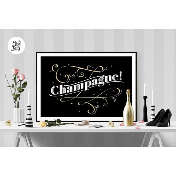 Plakat Champagne BW, A2