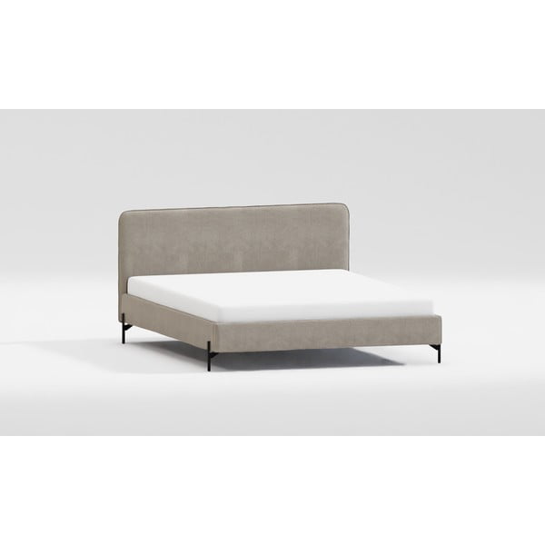 Jasnobrązowe tapicerowane łóżko ze stelażem 90x200 cm Barker – Ropez-image-3