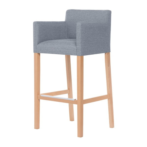 Szare krzesło barowe z brązowymi nogami Ted Lapidus Maison Sillage