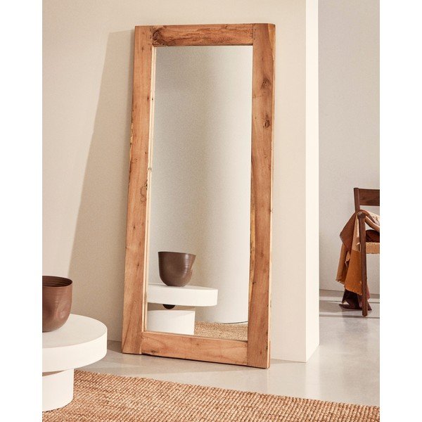 Lustro z drewnianą ramą ścienne 80x180 cm Maden – Kave Home-image-1