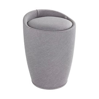 Jasnoszary kosz na pranie i taboret w jednym Wenko Linen Look, 20 l
