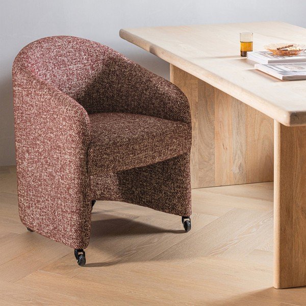 Tapicerowane krzesło biurowe w kolorze terakoty Cordo – WOOOD-image-1