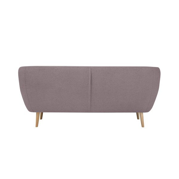 Różowa sofa 3-osobowa z jasnymi nogami Mazzini Sofas Sicile-image-1