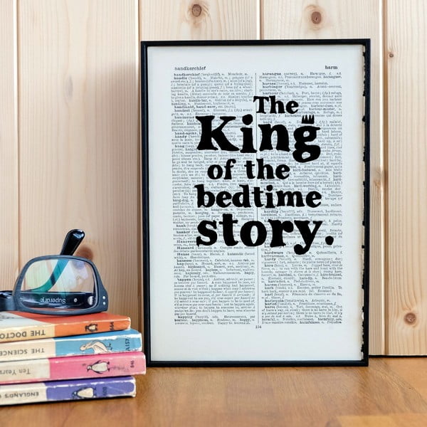 Plakat w
  drewnianej ramie King of the Bedtime Story