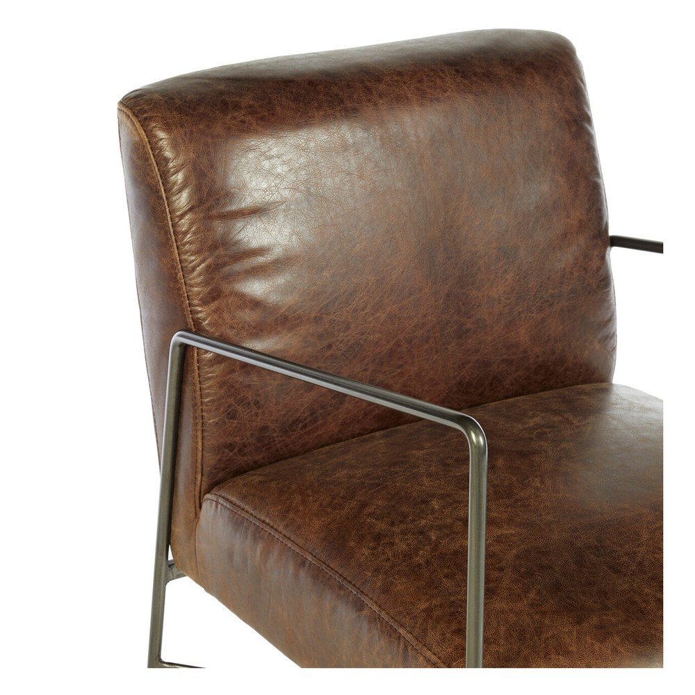 Brązowy skórzany fotel Hoxton – Premier Housewares (zdjęcie 9)