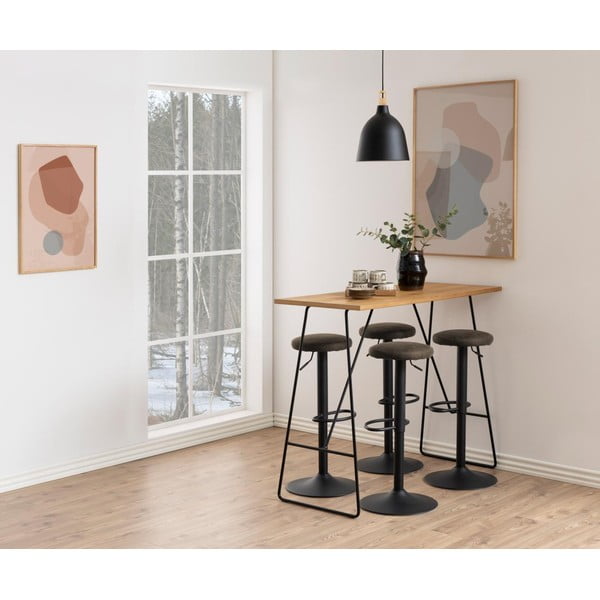 Szary tapicerowany hoker z regulowaną wysokością (wysokość siedziska 62 cm) Finch – Actona-image-2