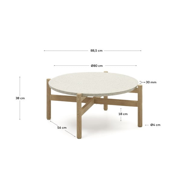 Okrągły stolik ogrodowy z blatem z lastryko ø 88,5 cm Pola – Kave Home-image-4