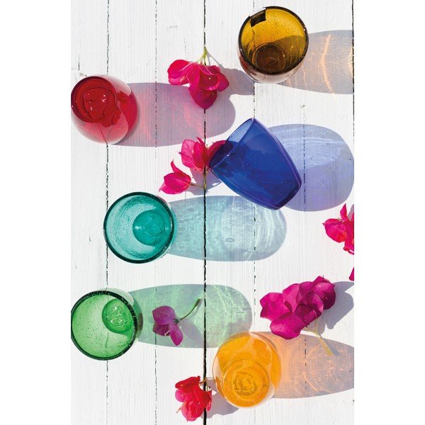Zestaw 6 kolorowych szklanek z ręcznie dmuchanego szkła VDE Tivoli 1996 Rainbow, 280 ml-image-1