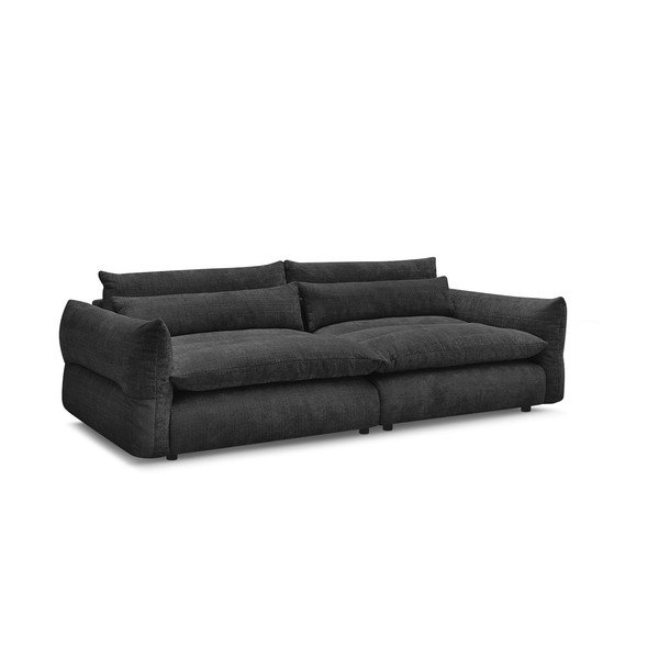 Czarna sofa z tkaniny szenilowej 276 cm Neil – Bobochic Paris-image-2
