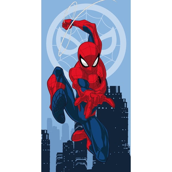Czerwony/niebieski bawełniany ręcznik dziecięcy 70x140 cm Spider-man "Jump" – Jerry Fabrics