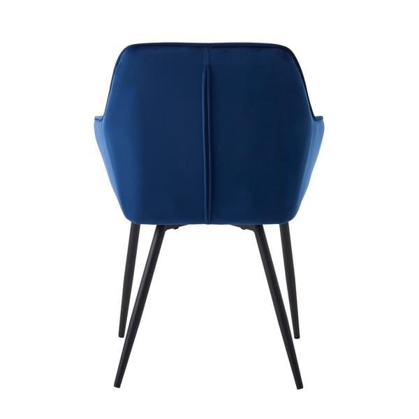 Ciemnoniebieskie tapicerowane fotele jadalniane zestaw z podłokietnikami 2 szt. Nolan Square – Unique Furniture-image-4