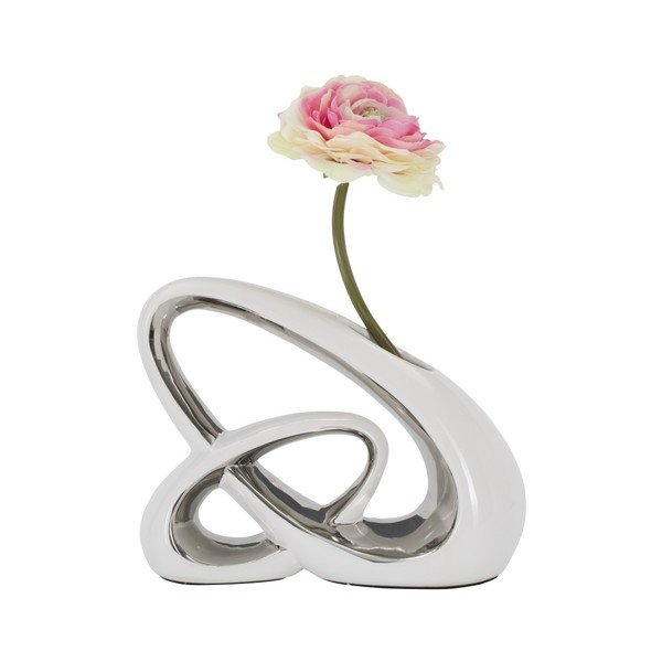 Biało-srebrny wazon ceramiczny Mauro Ferretti Bling-image-2