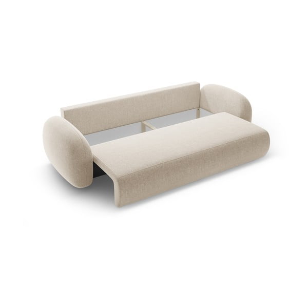 Beżowa rozkładana/ze schowkiem sofa z tkaniny szenilowej 262 cm Tonale – Cosmopolitan Design-image-3
