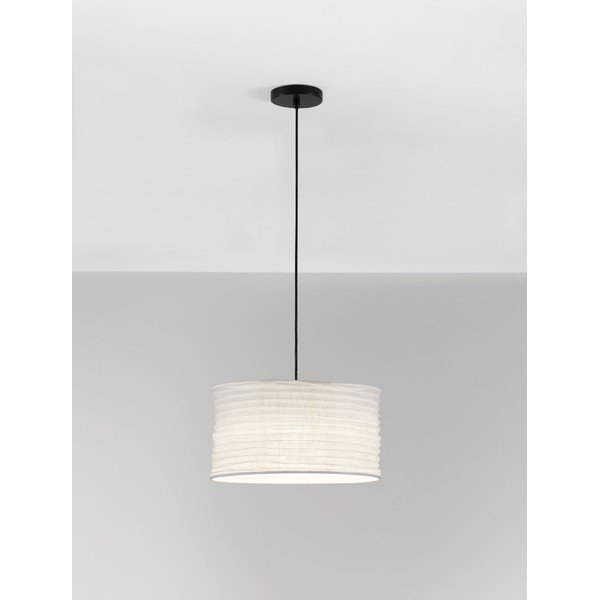 Biała lniana lampa wisząca ø 38 cm Linnet – Nova Luce-image-2