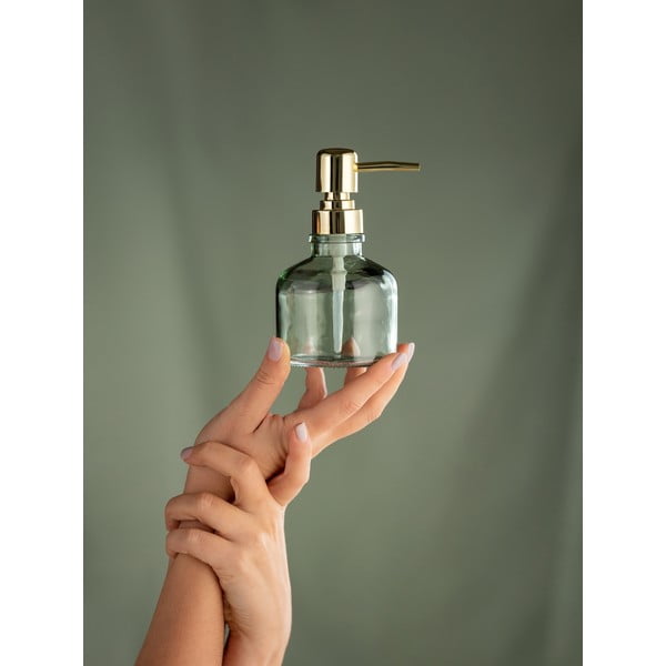 Miętowy szklany dozownik do mydła 200 ml Atessa – Wenko-image-1