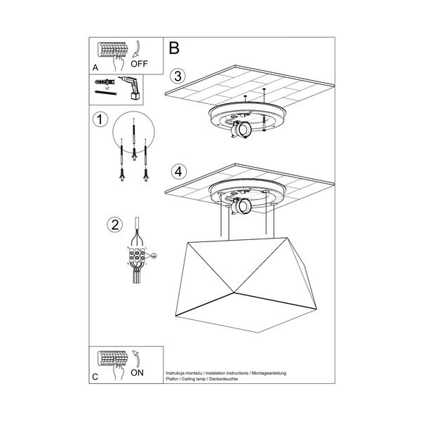 Lampa sufitowa w kolorze srebra 25x25 cm Koma – Sollux-image-4